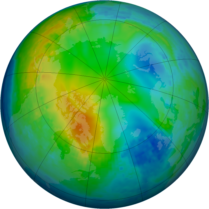 Arctic ozone map for 22 November 2001